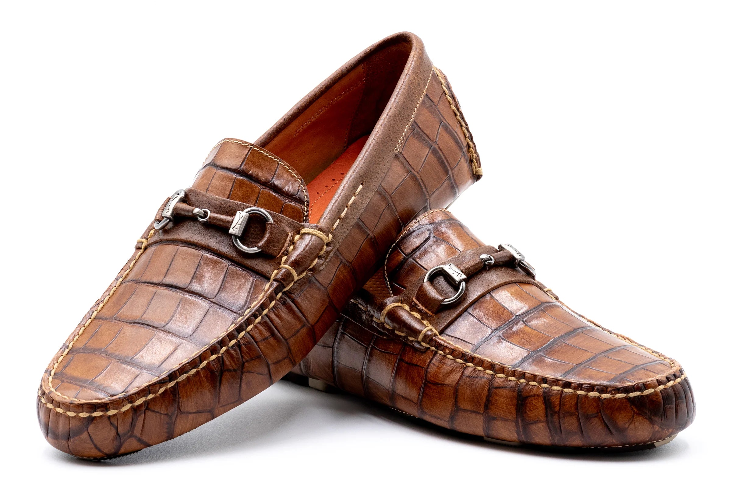 Monte Carlo Alligator Grain Horse Bit Driving Loafers (530643)