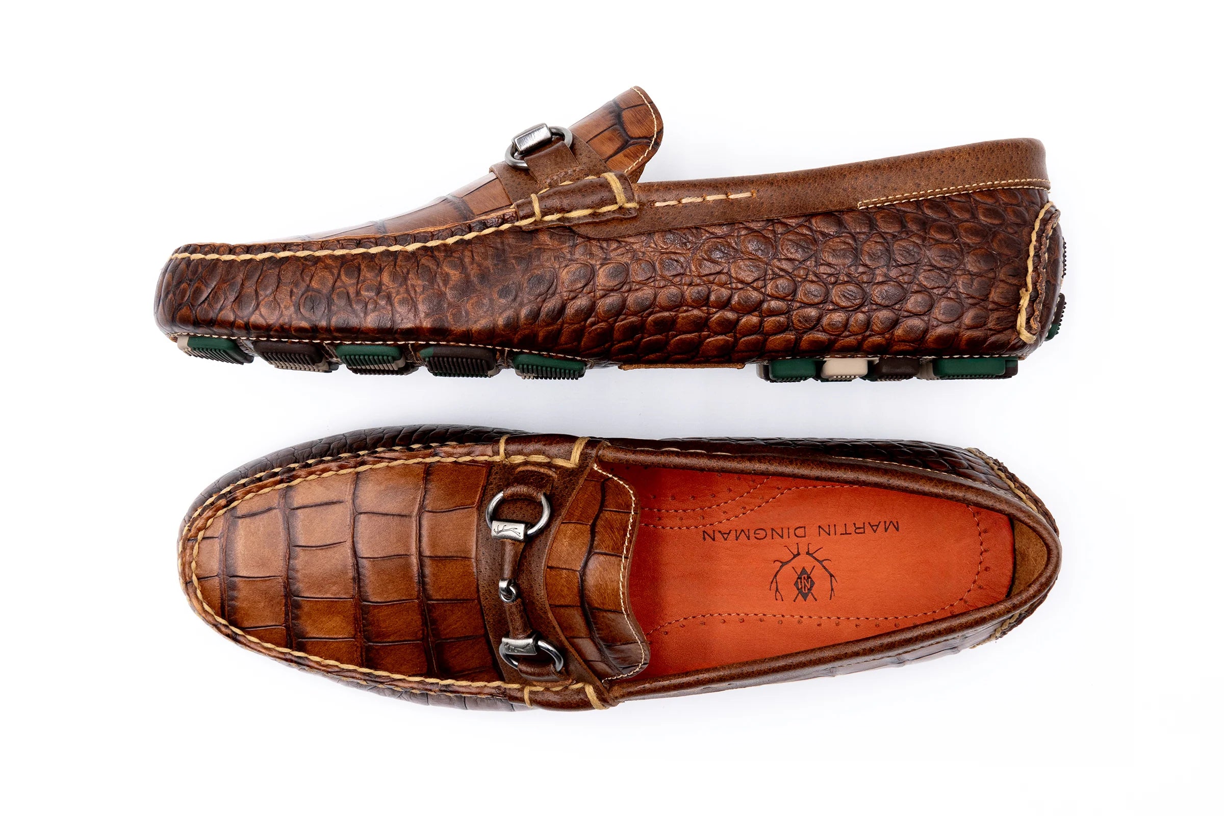 Monte Carlo Alligator Grain Horse Bit Driving Loafers (530643)