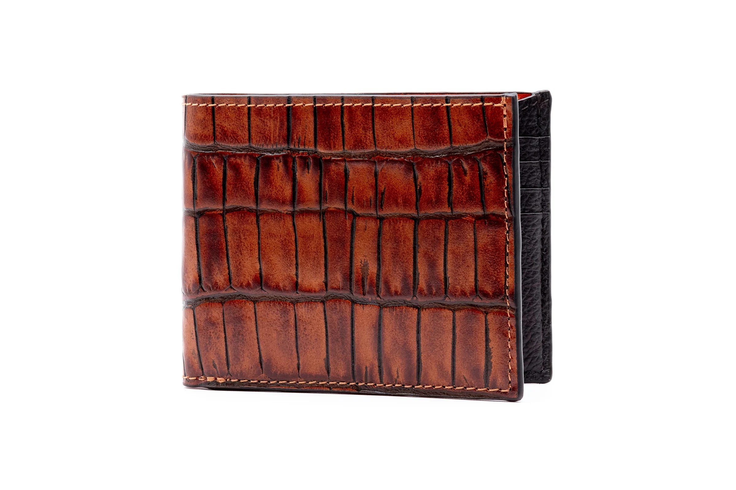 Anthony Alligator Grain Billfold - Chestnut