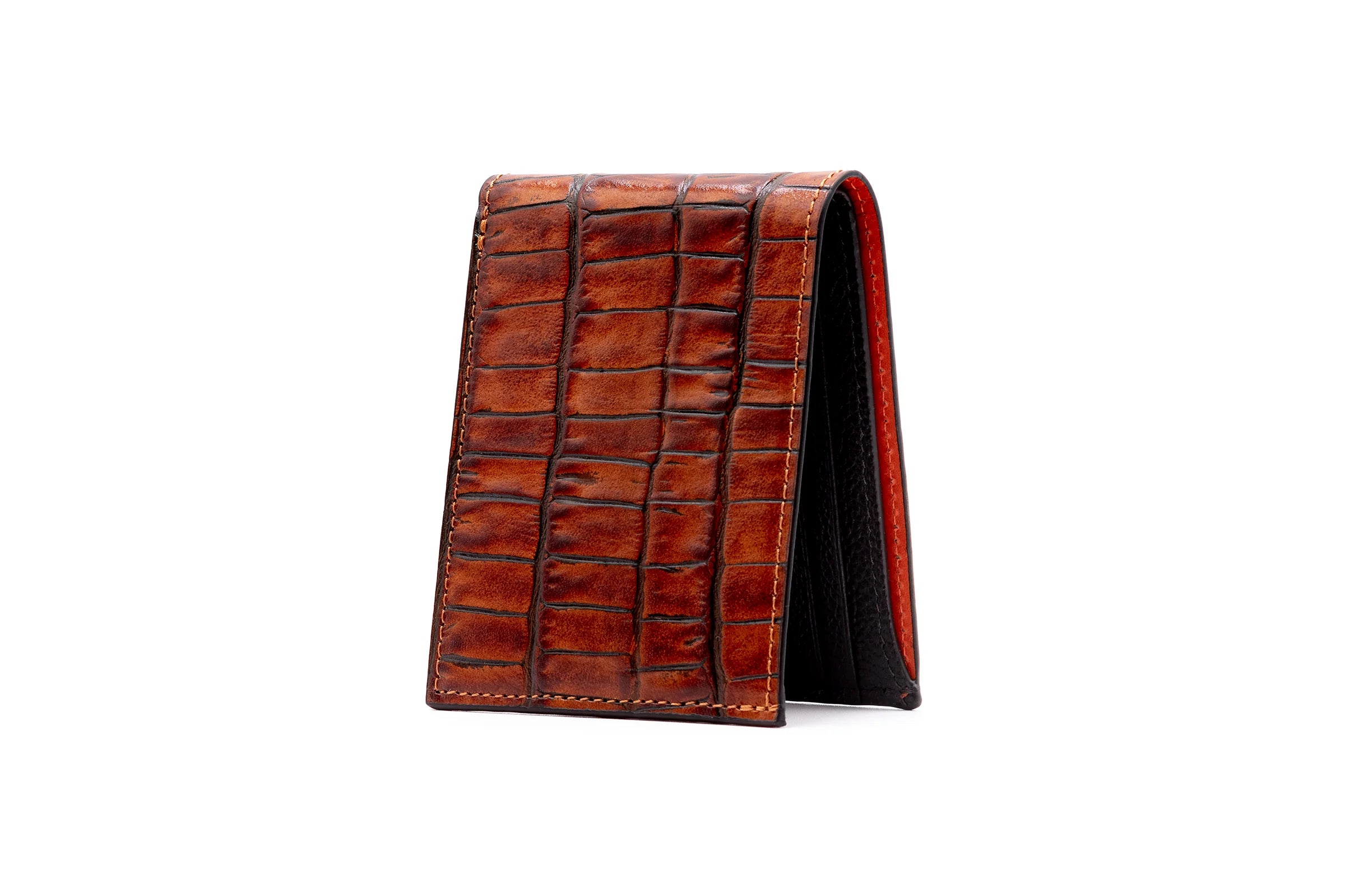 Anthony Alligator Grain Billfold - Chestnut