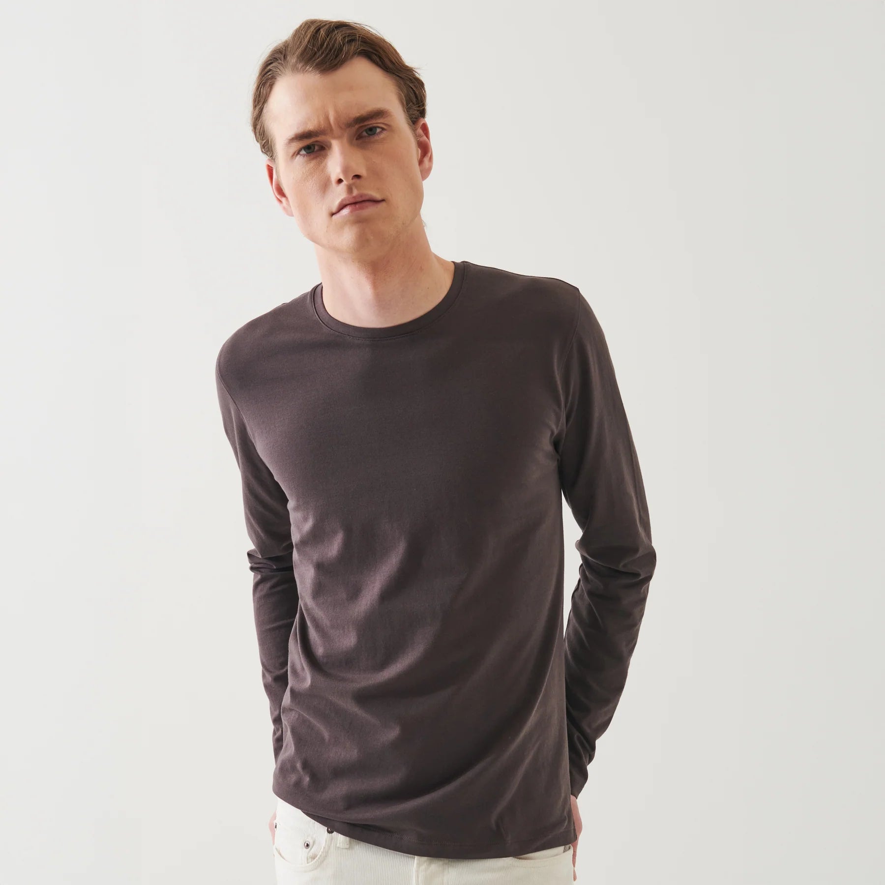 Pima Cotton Stretch Long Sleeve T-Shirt