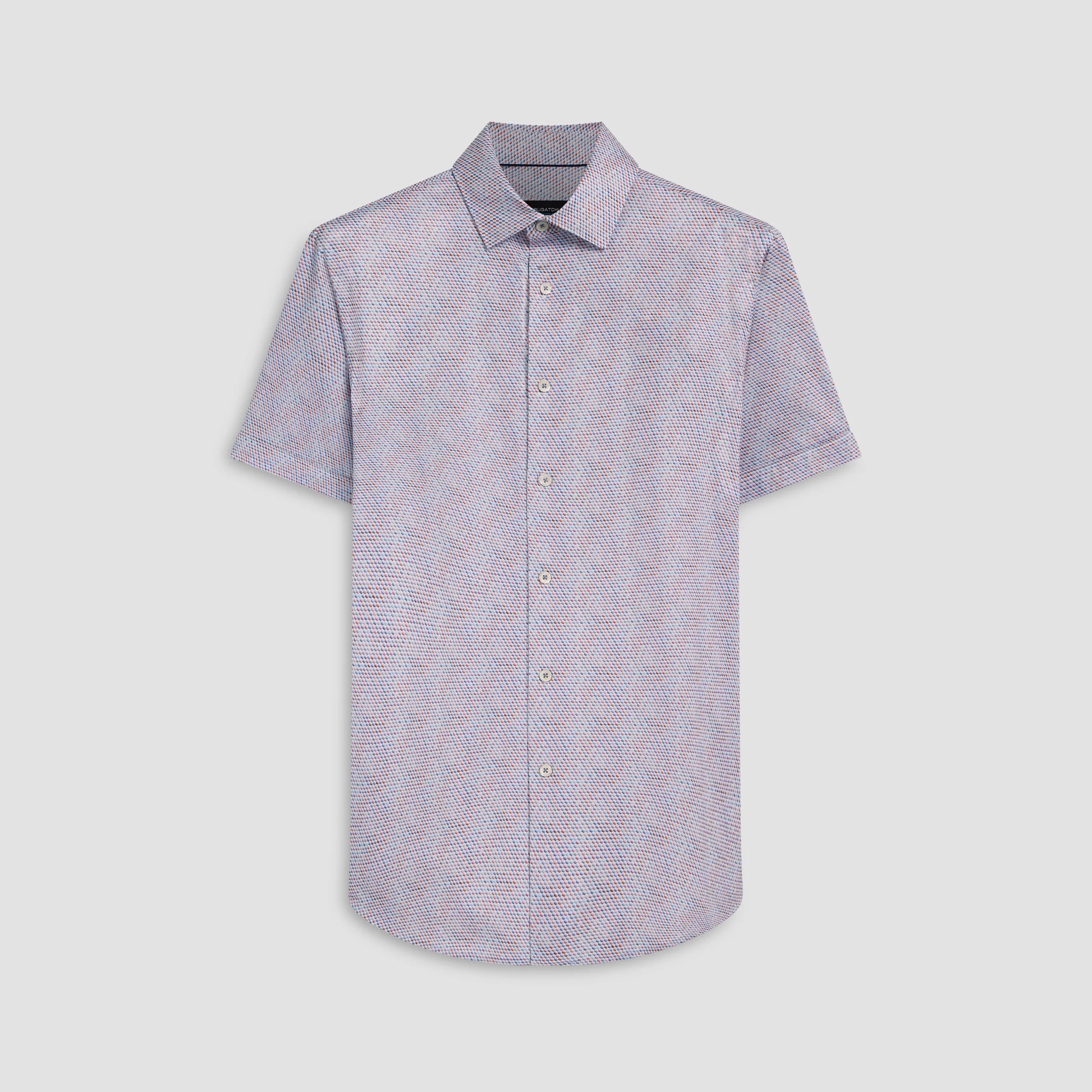 Miles Honeycomb Print OoohCotton® Short Sleeve Shirt (BF9315F40)
