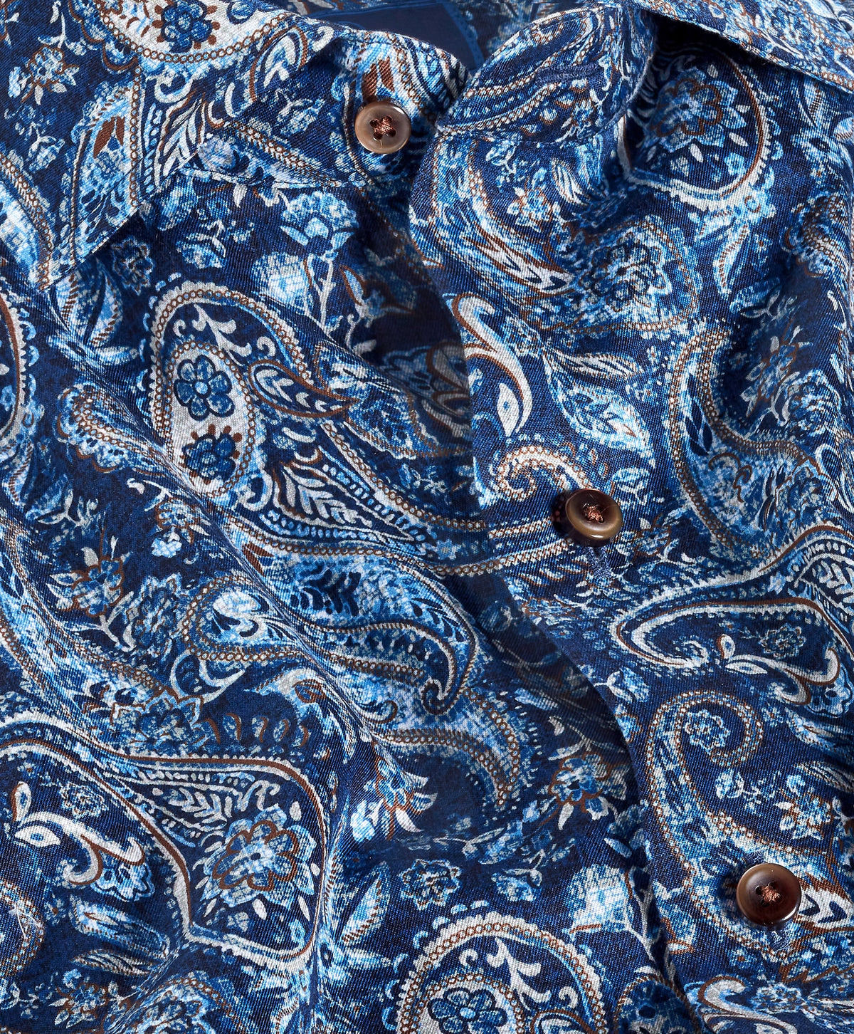 Navy & Chocolate Paisley Sport Shirt (CMSW13500491)