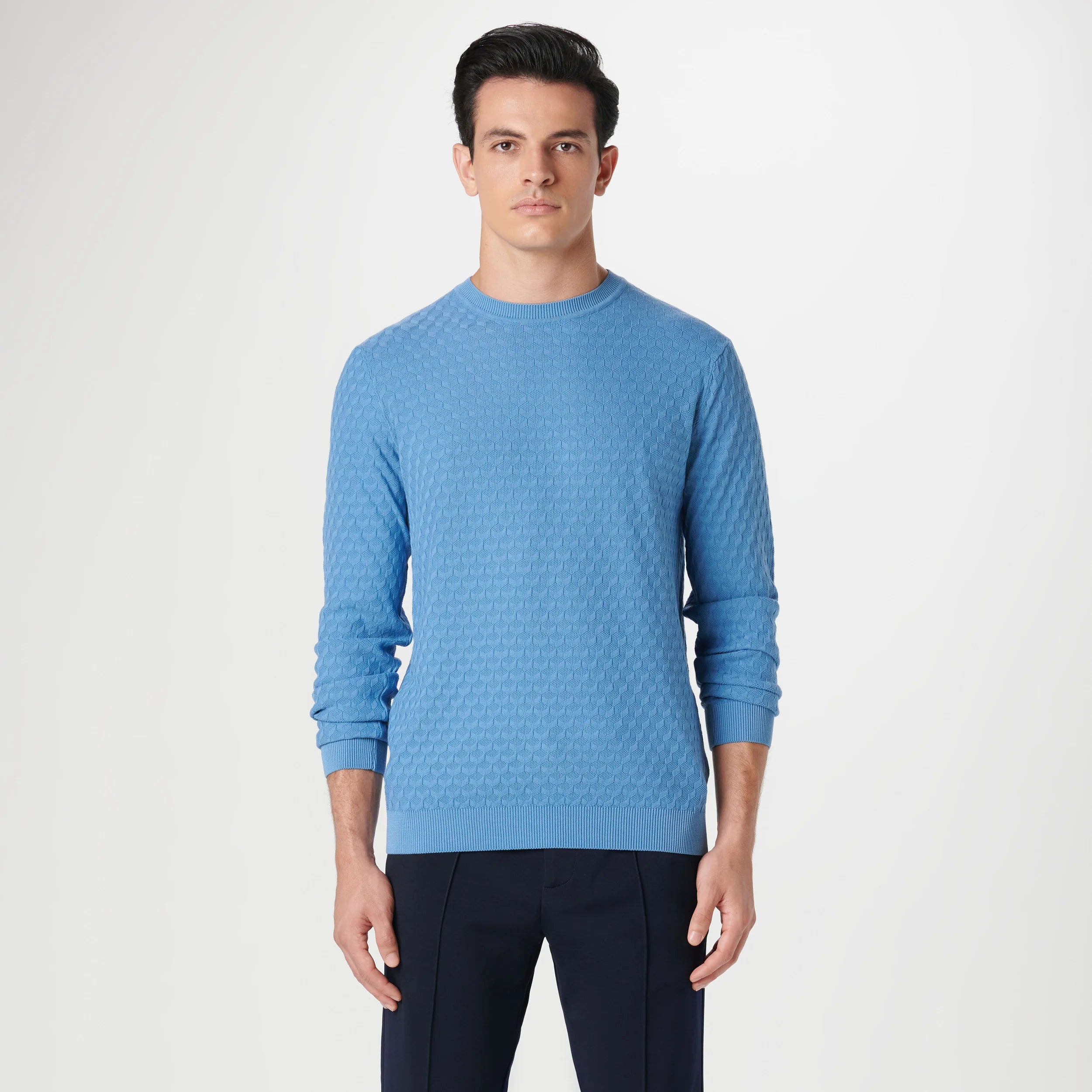 Mixed Stitch Crew Neck Sweater (DH300CN1)