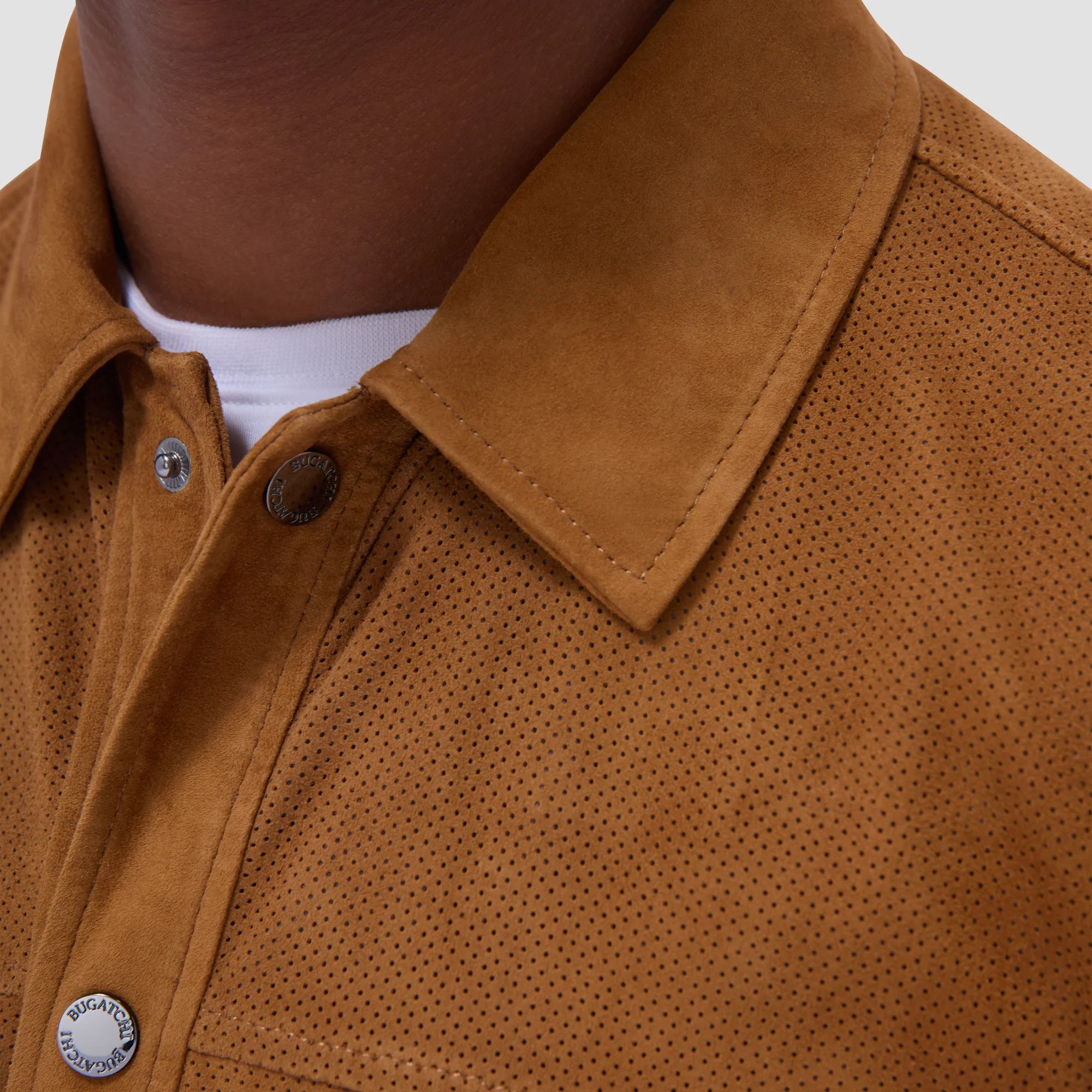 Perforated Suede Shirt Jacket (GX3004SJ5)