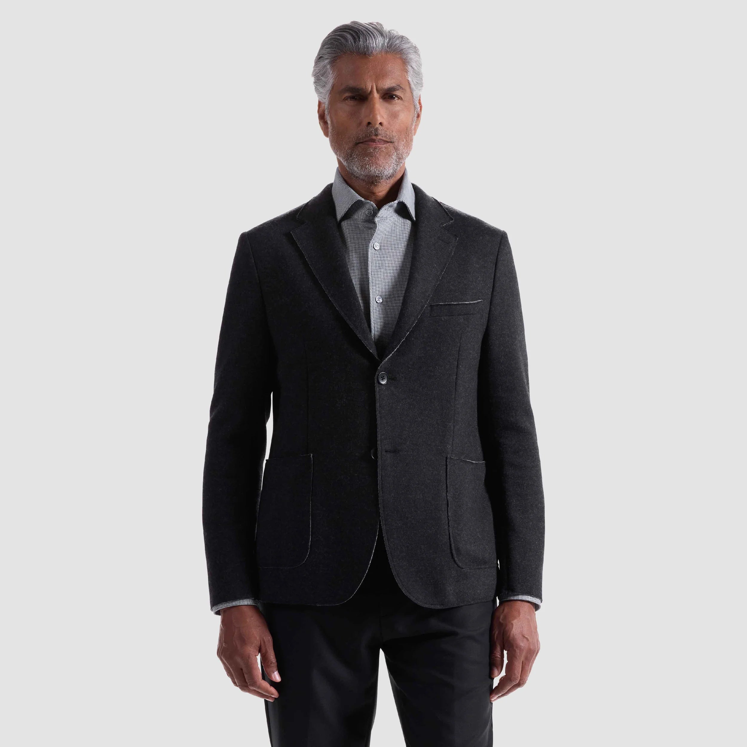 Laser Cut Heather Two-Button Blazer (HX7500J10)