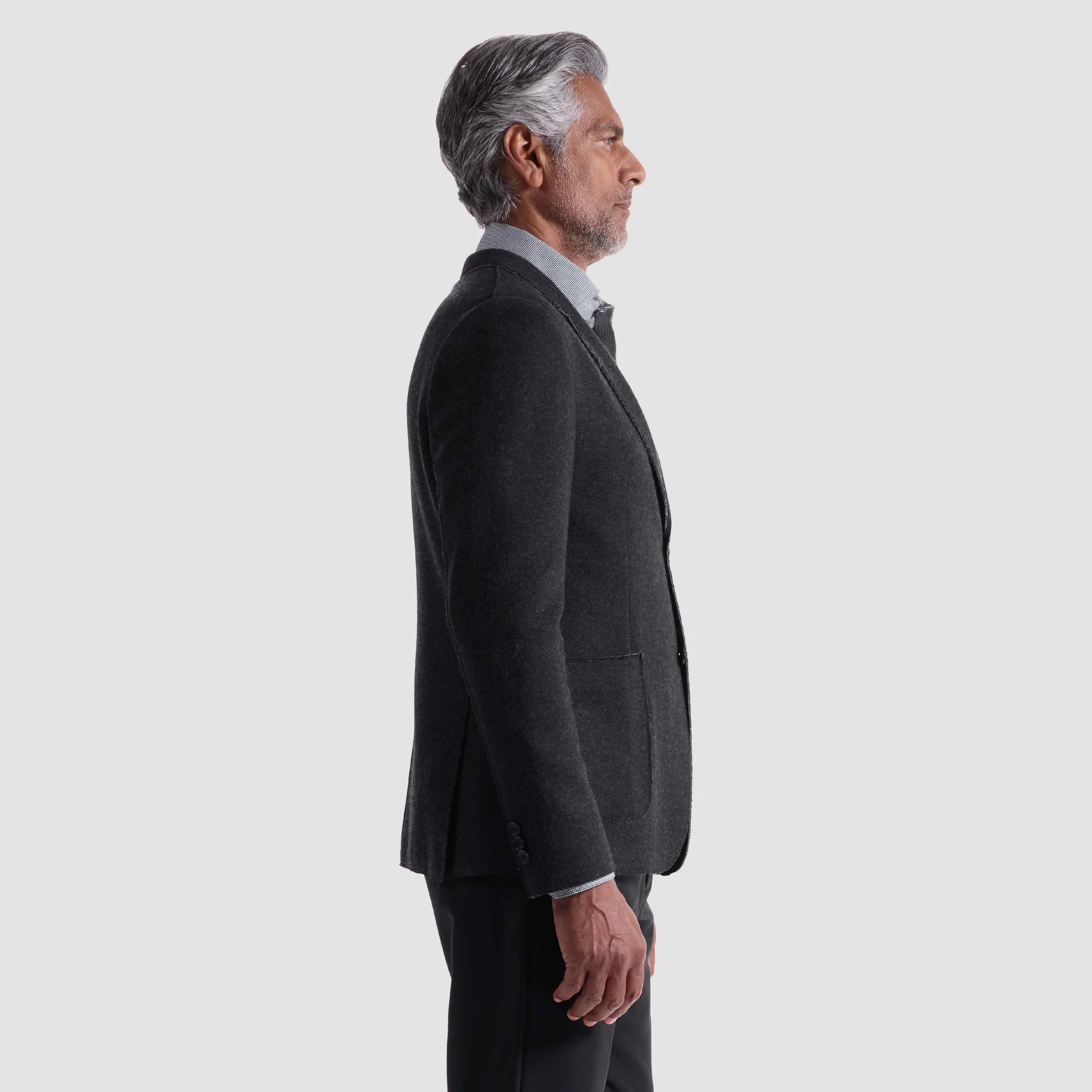 Laser Cut Heather Two-Button Blazer (HX7500J10)