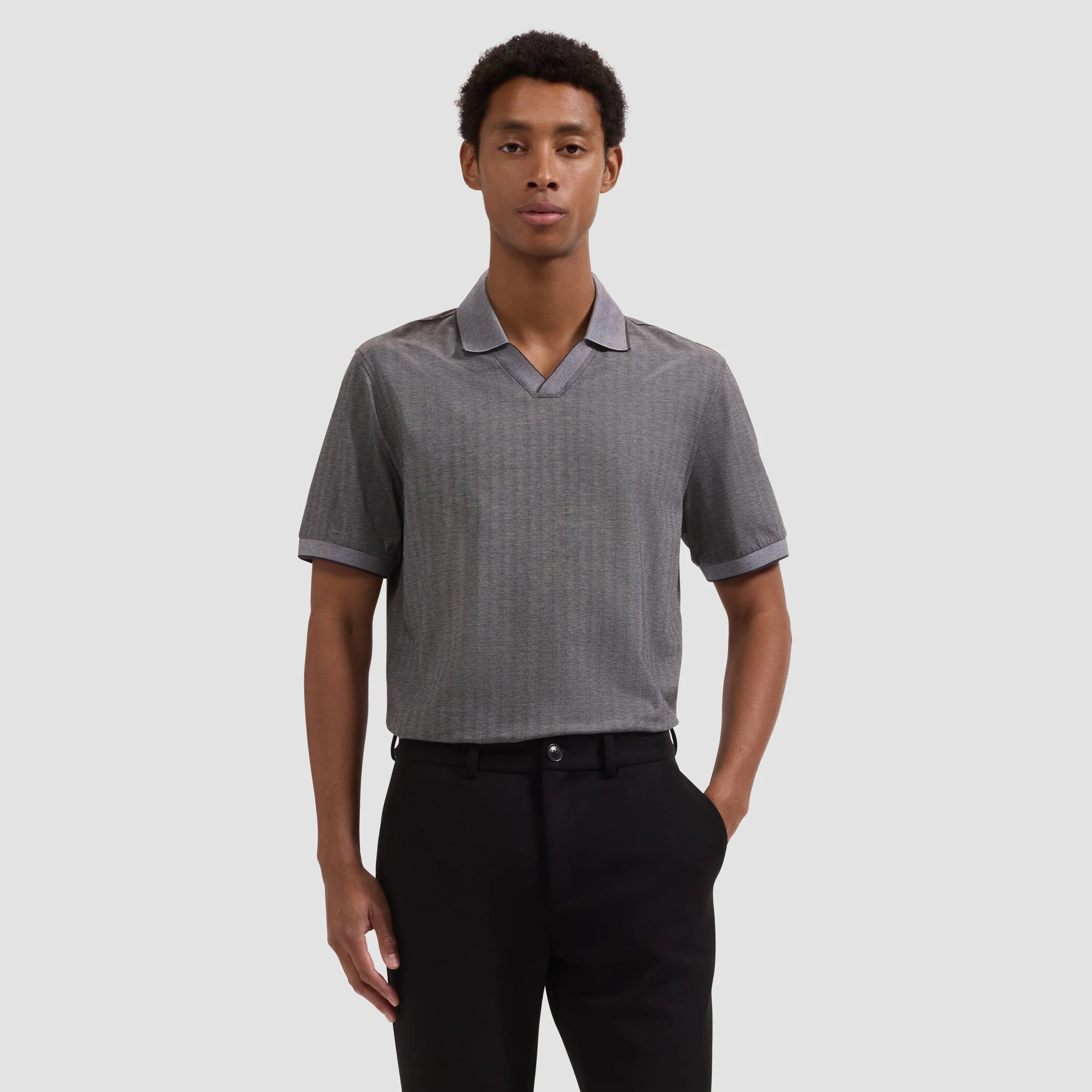 Performance Micro Herringbone Johnny Collar Polo (JF2002F62)