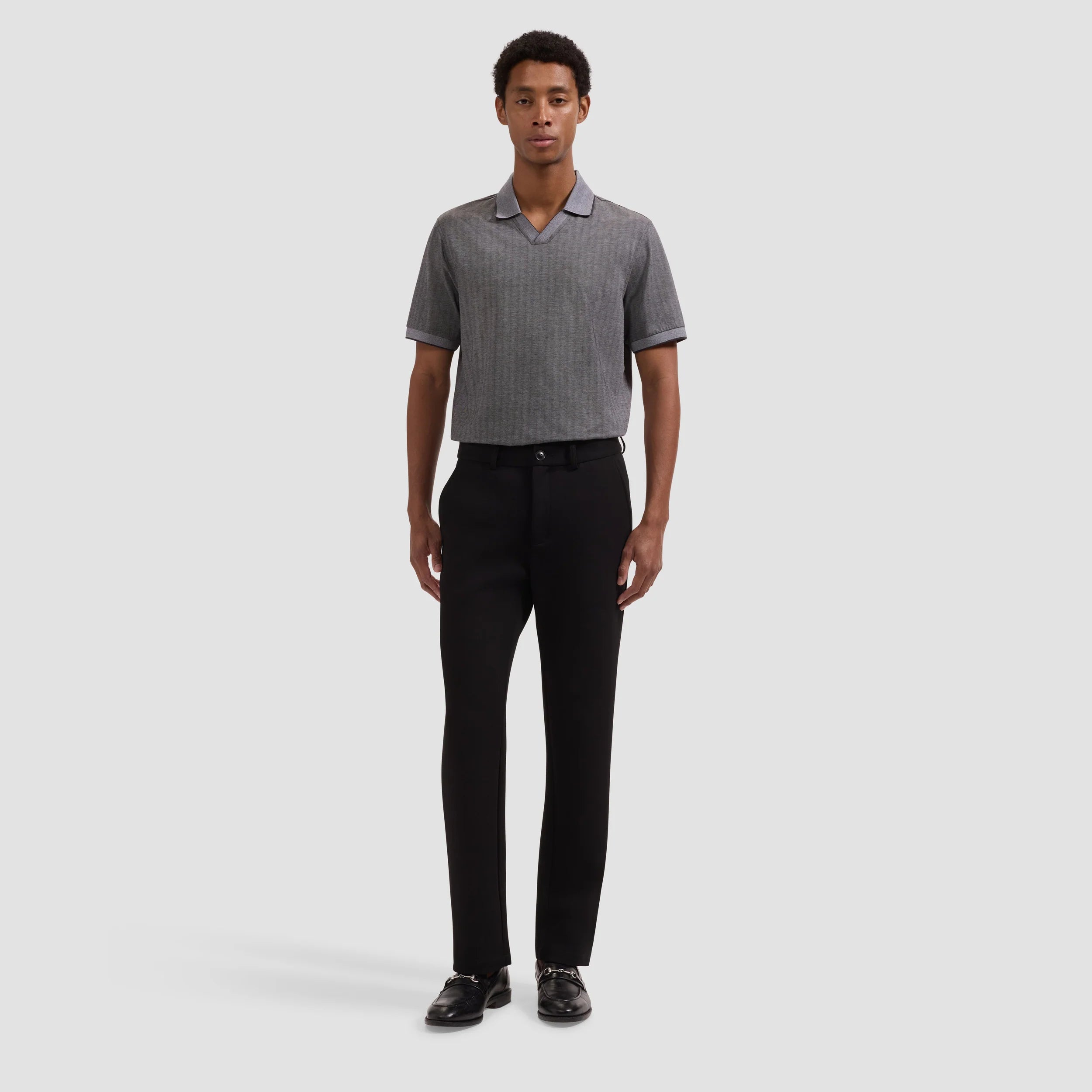 Performance Micro Herringbone Johnny Collar Polo (JF2002F62)