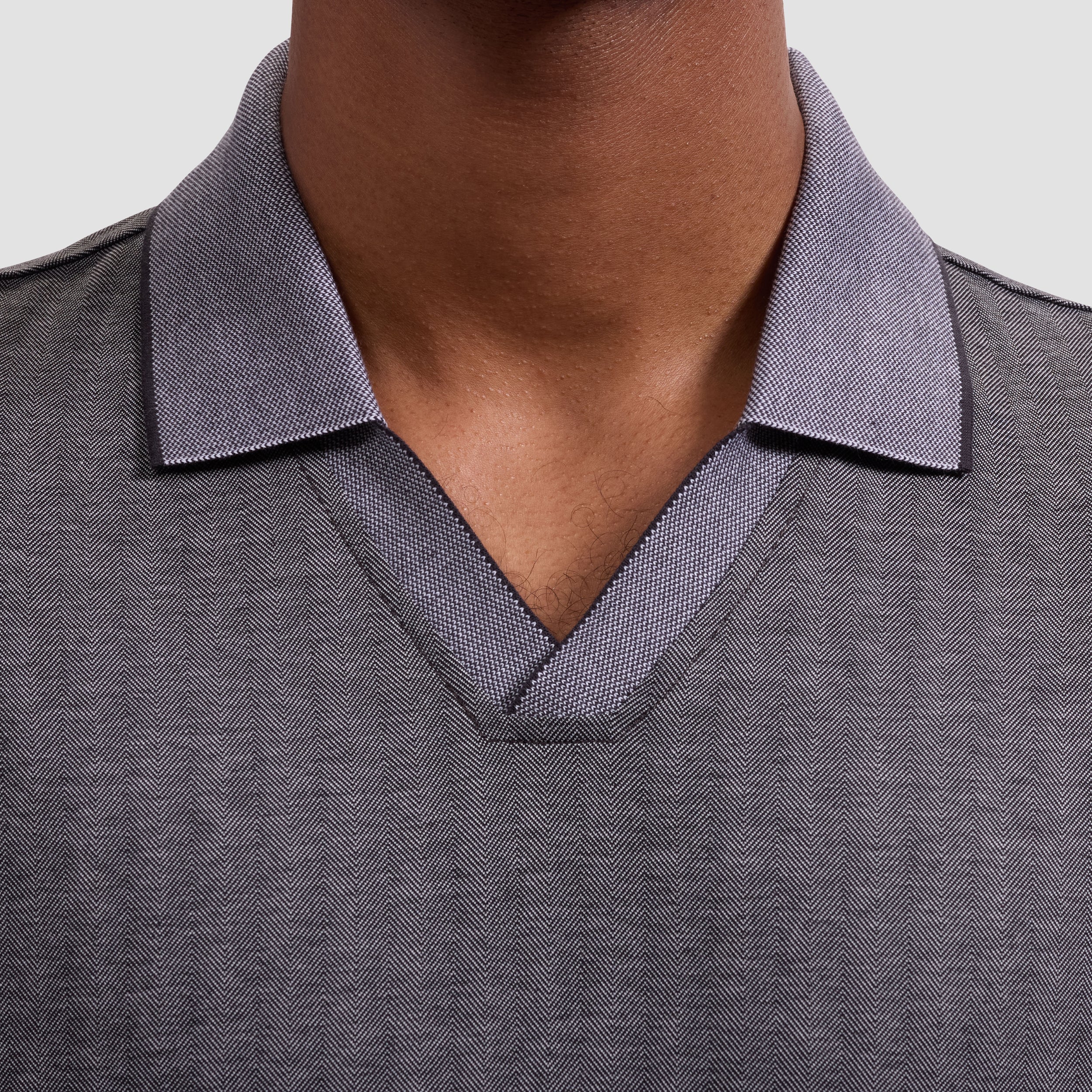 Performance Micro Herringbone Johnny Collar Polo (JF2002F62)