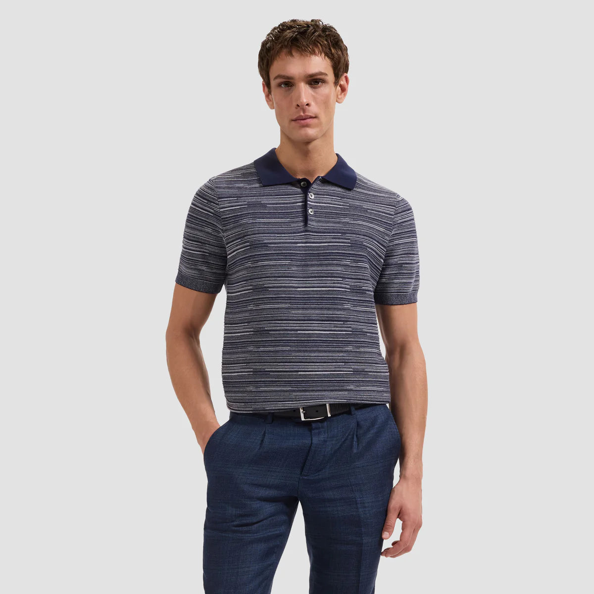 Space-Dyed Short-Sleeve Polo Sweater (JH7500PO1)