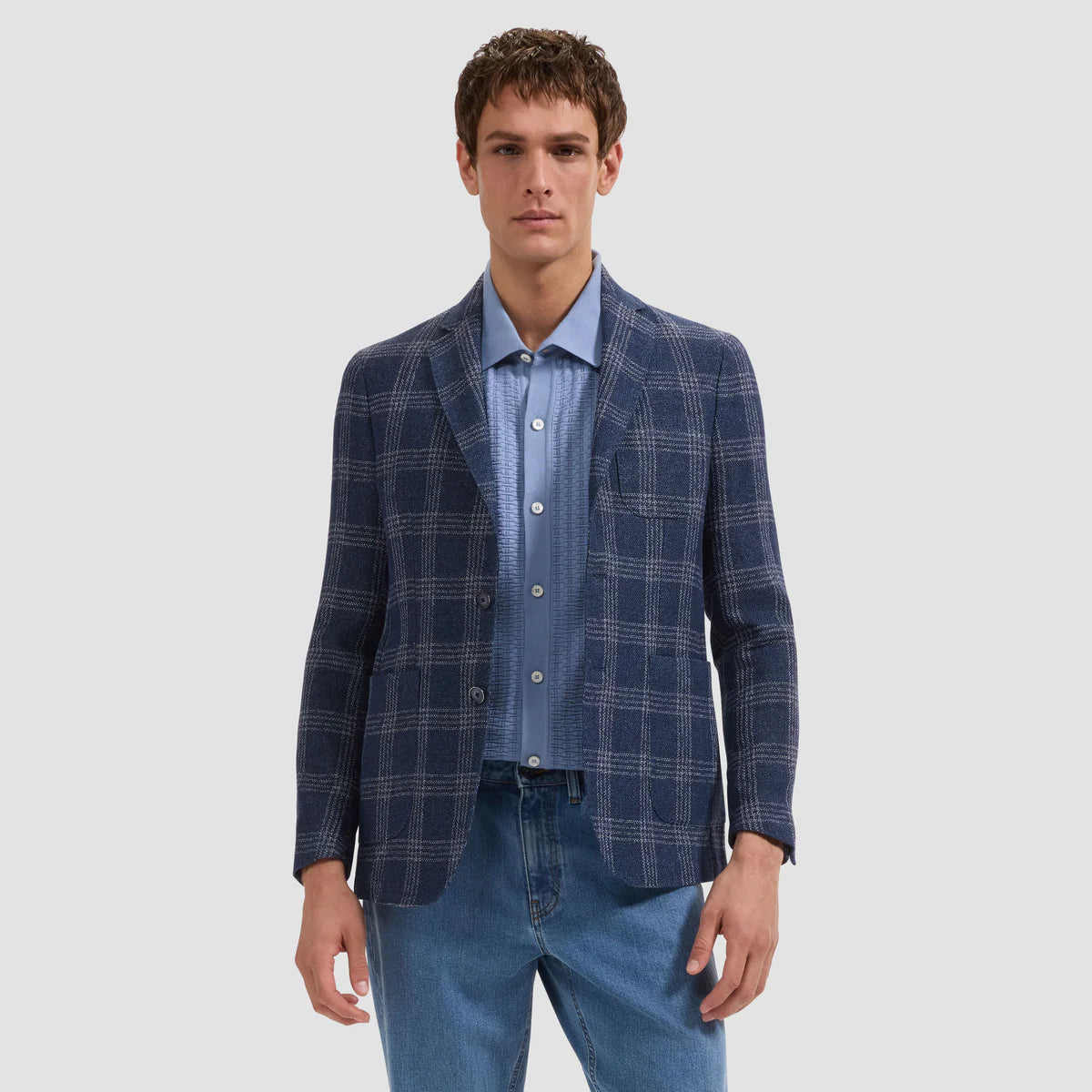 Windowpane Two-Button Blazer (JX7005J5)