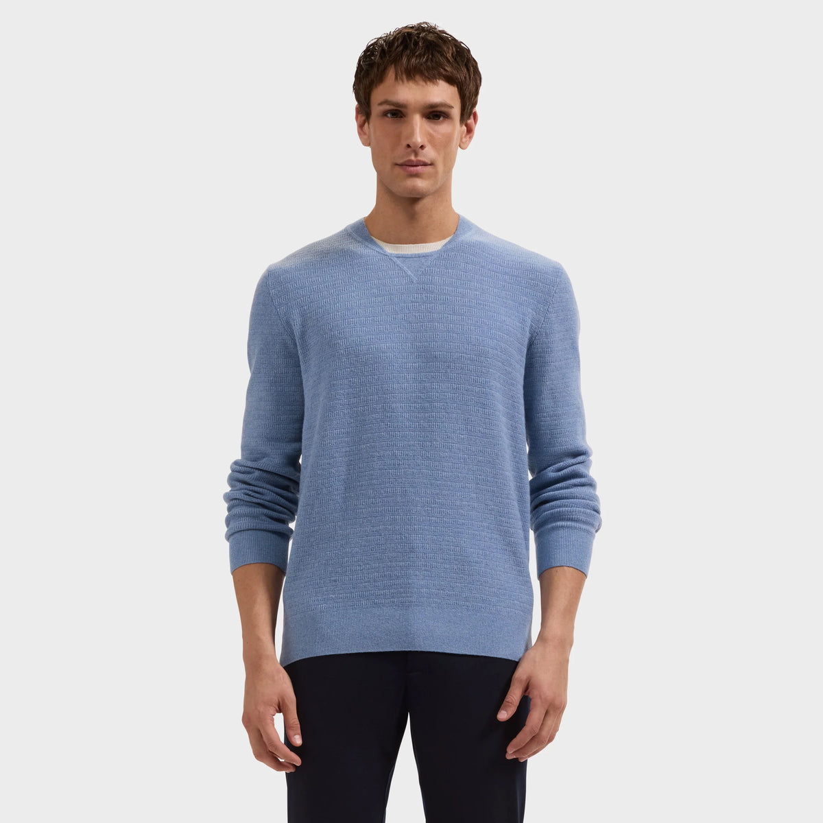 Grid Stitch Crewneck Sweater (KH215CN1)