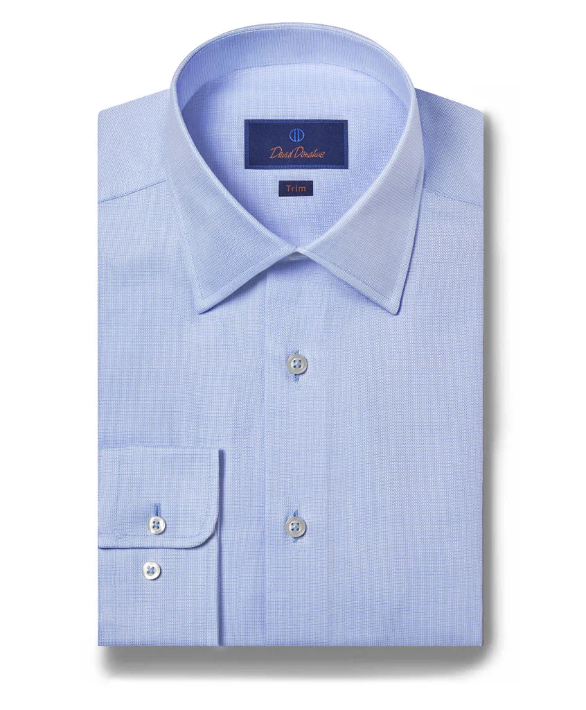 Sky Blue Dobby Weave Dress Shirt (TBSP02100454)