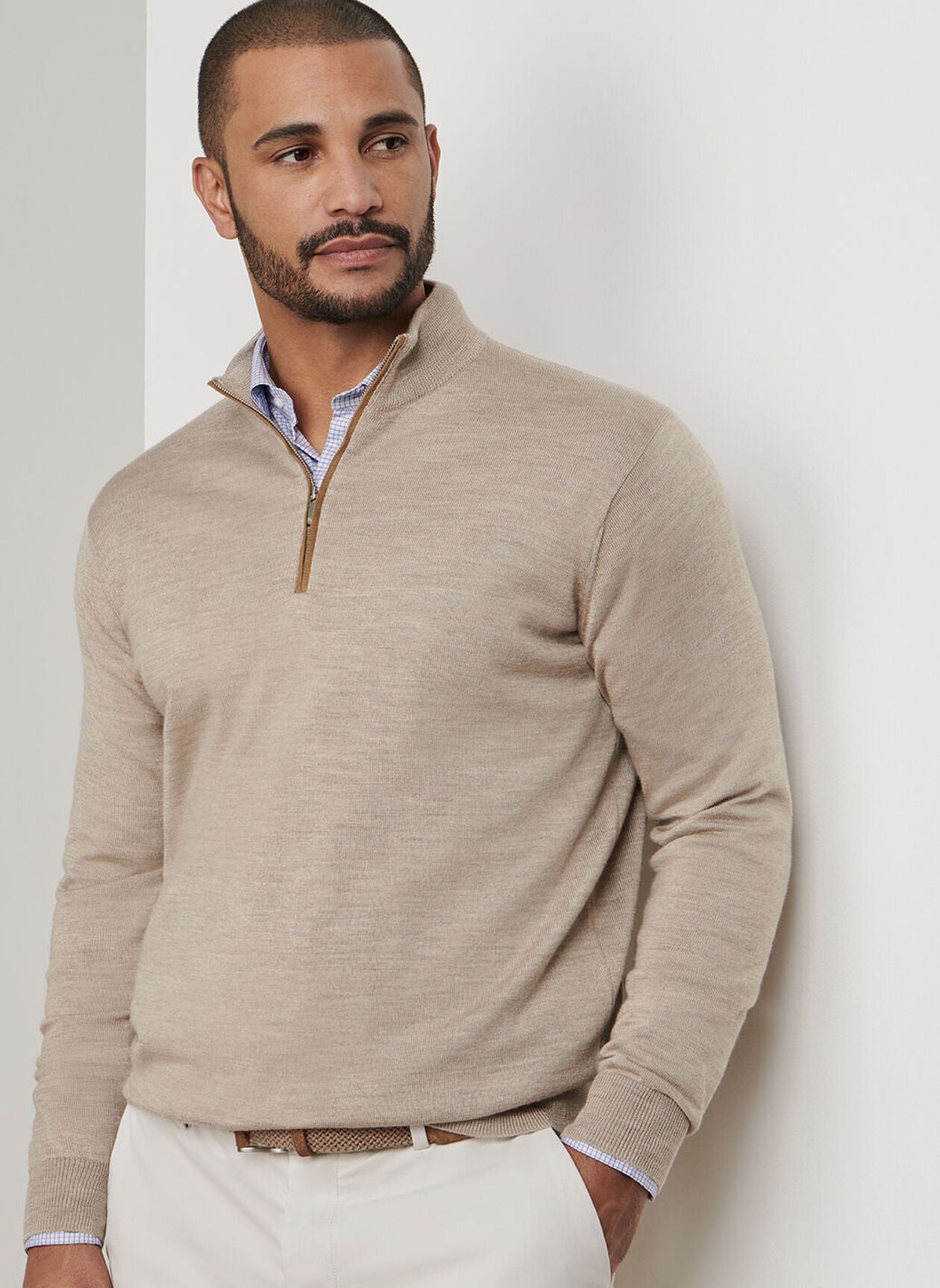 Autumn Crest Suede Trim Quarter-Zip (MF25S03)