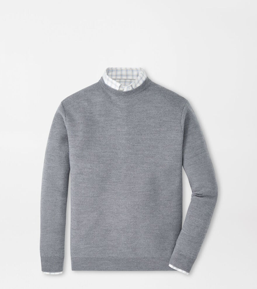 Autumn Crest Honeycomb Crewneck Sweater - Gale Grey (MF25S44)