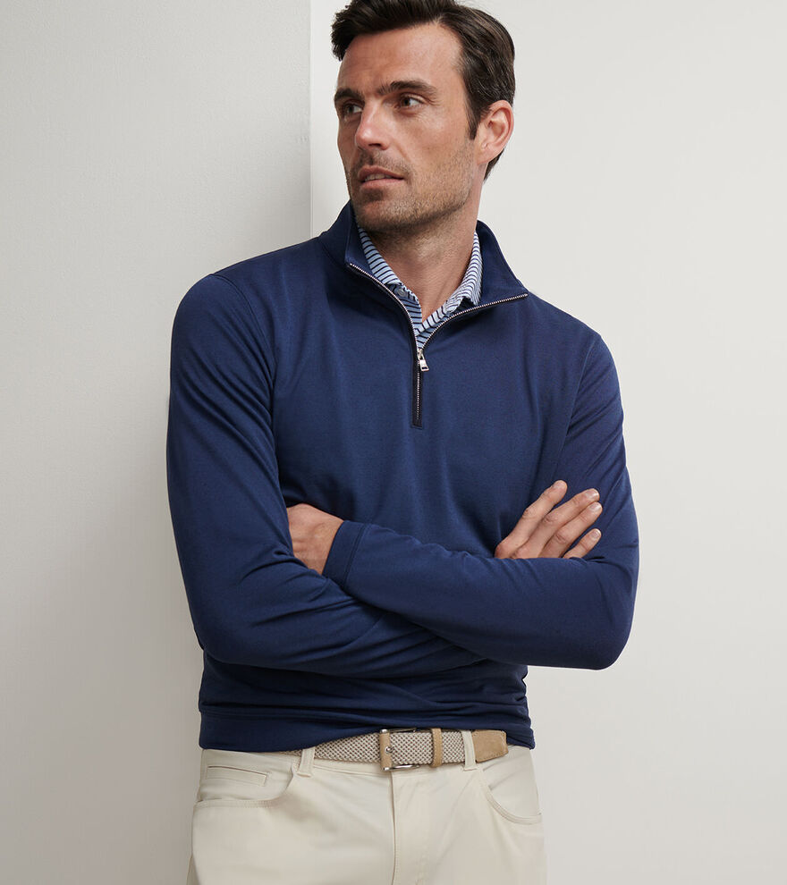 Albatross Cotton-Blend Piqué Quarter-Zip (MF25XK63)