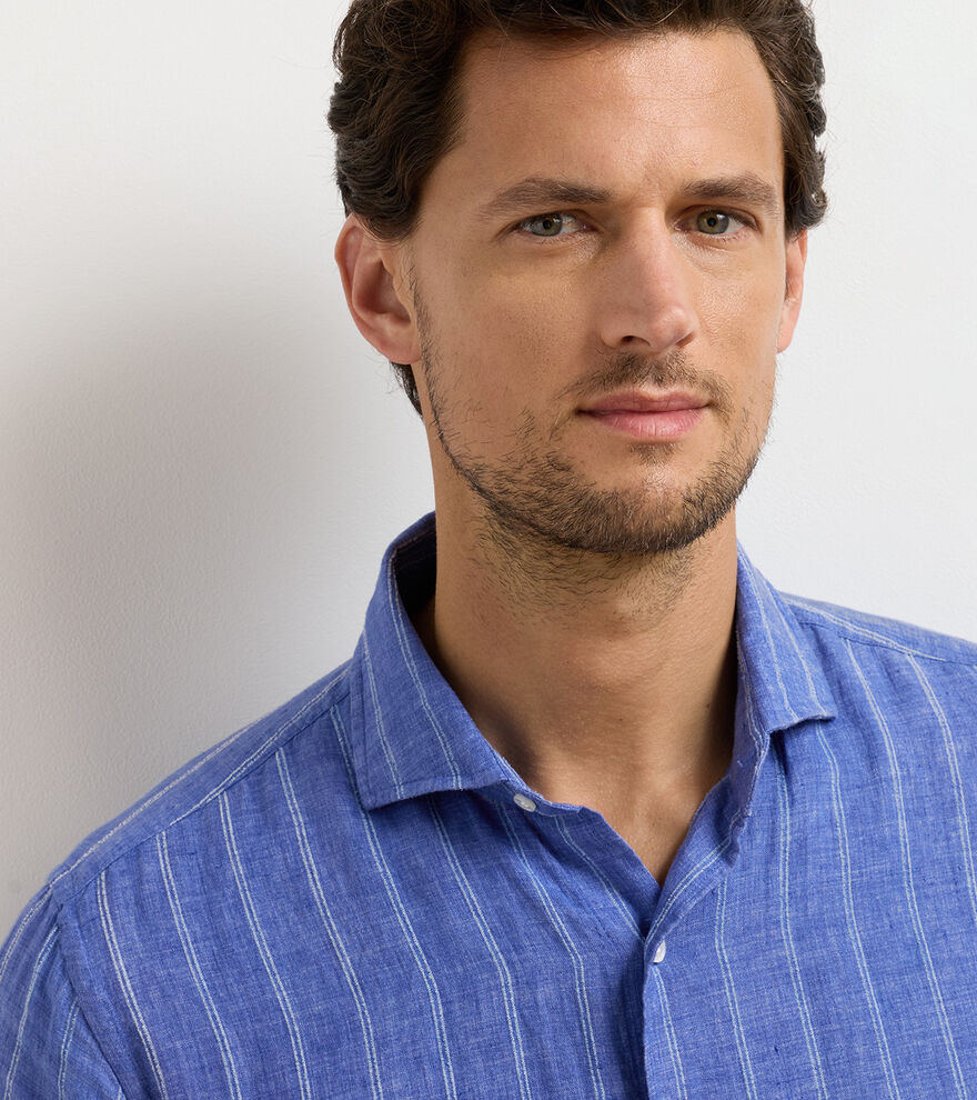 Astino Lino Pencil Stripe Sport Shirt (MS26XW20LTX)