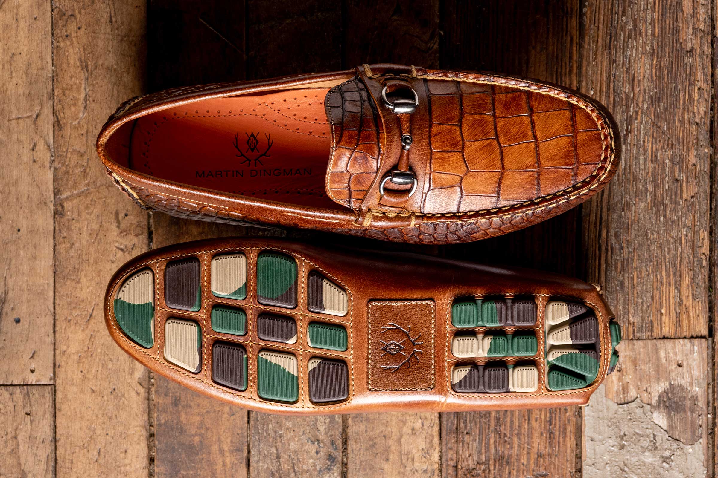 Monte Carlo Alligator Grain Horse Bit Driving Loafers (530643)
