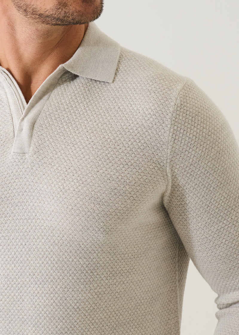 Extra Fine Merino Wool Textured Polo (P112P09A)