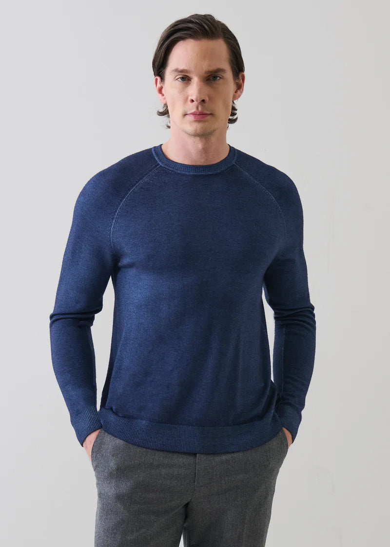 Merino Wool Vintage Wash Raglan Crew Neck (P114C09C)