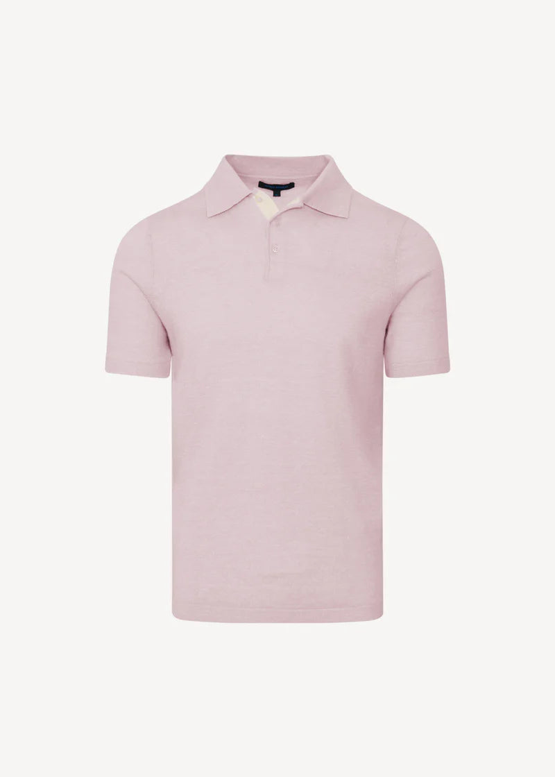 Merino Linen Contrast Placket Polo (P144P32B)