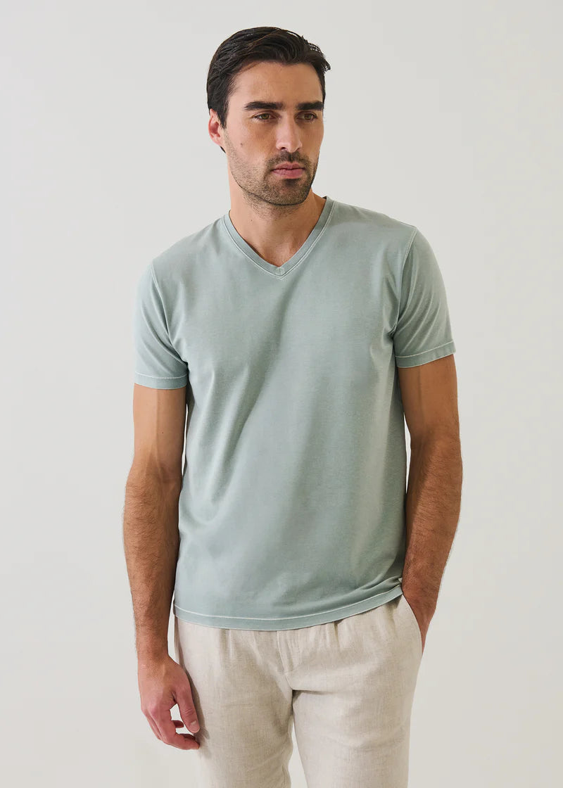 Pima Cotton Stretch Vintage Wash V-Neck T-Shirt (P95V01X)
