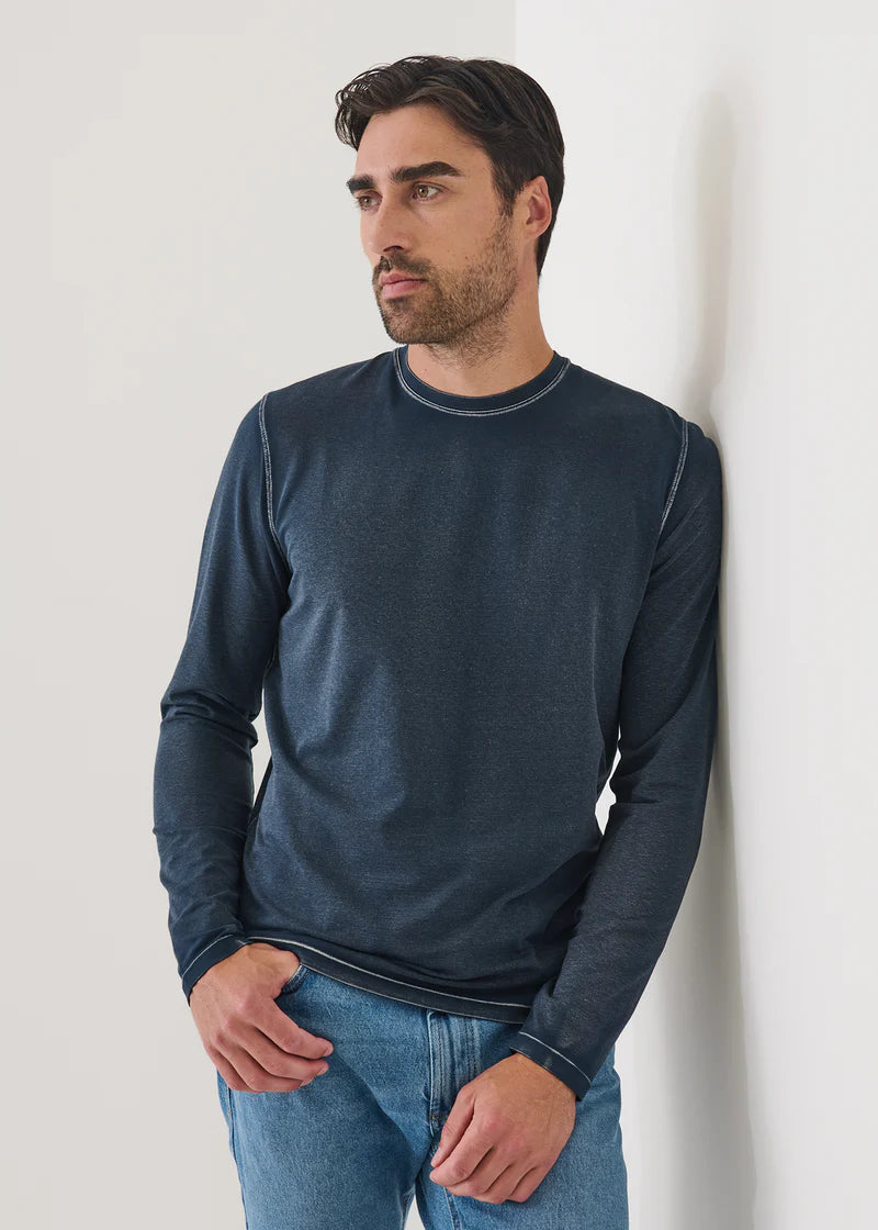 Pima Cotton Stretch Vintage Wash Long Sleeve T-Shirt (P95C15W)