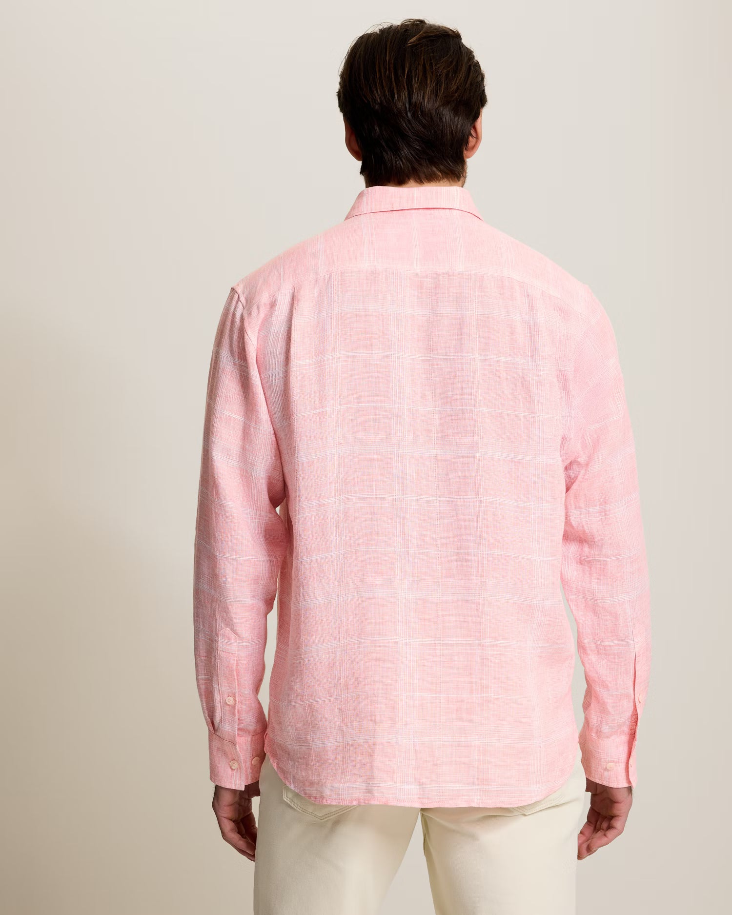 Paradisio Plaid Linen Long-Sleeve Shirt (ST327160)