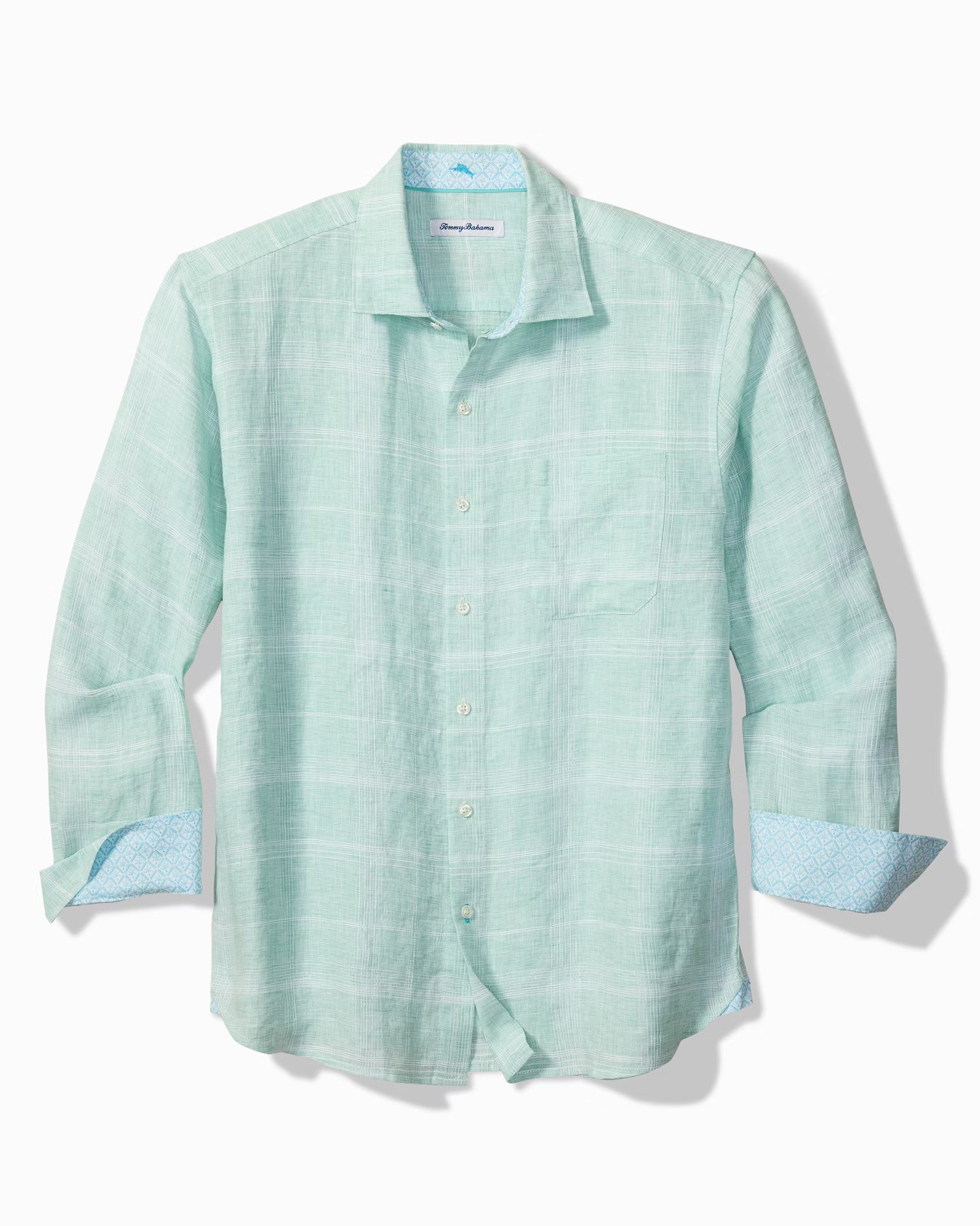 Paradisio Plaid Linen Long-Sleeve Shirt (ST327160)