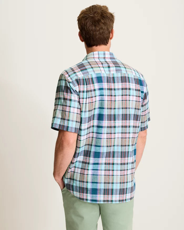 Barbados Breeze Tavira Check Stretch-Linen Shirt (ST327597)