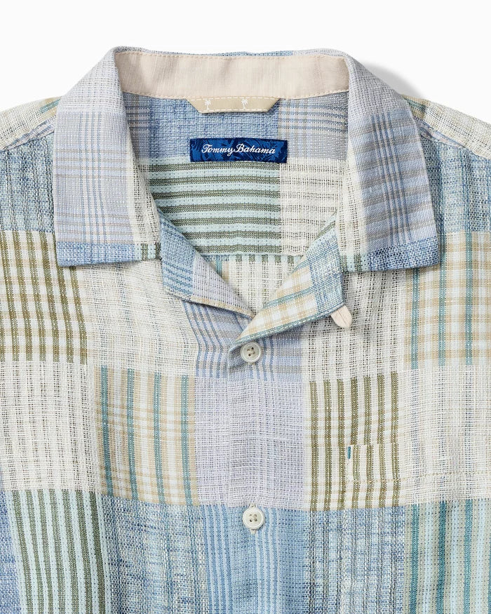 Patchwork Sands Linen-Blend Camp Shirt (ST327617)