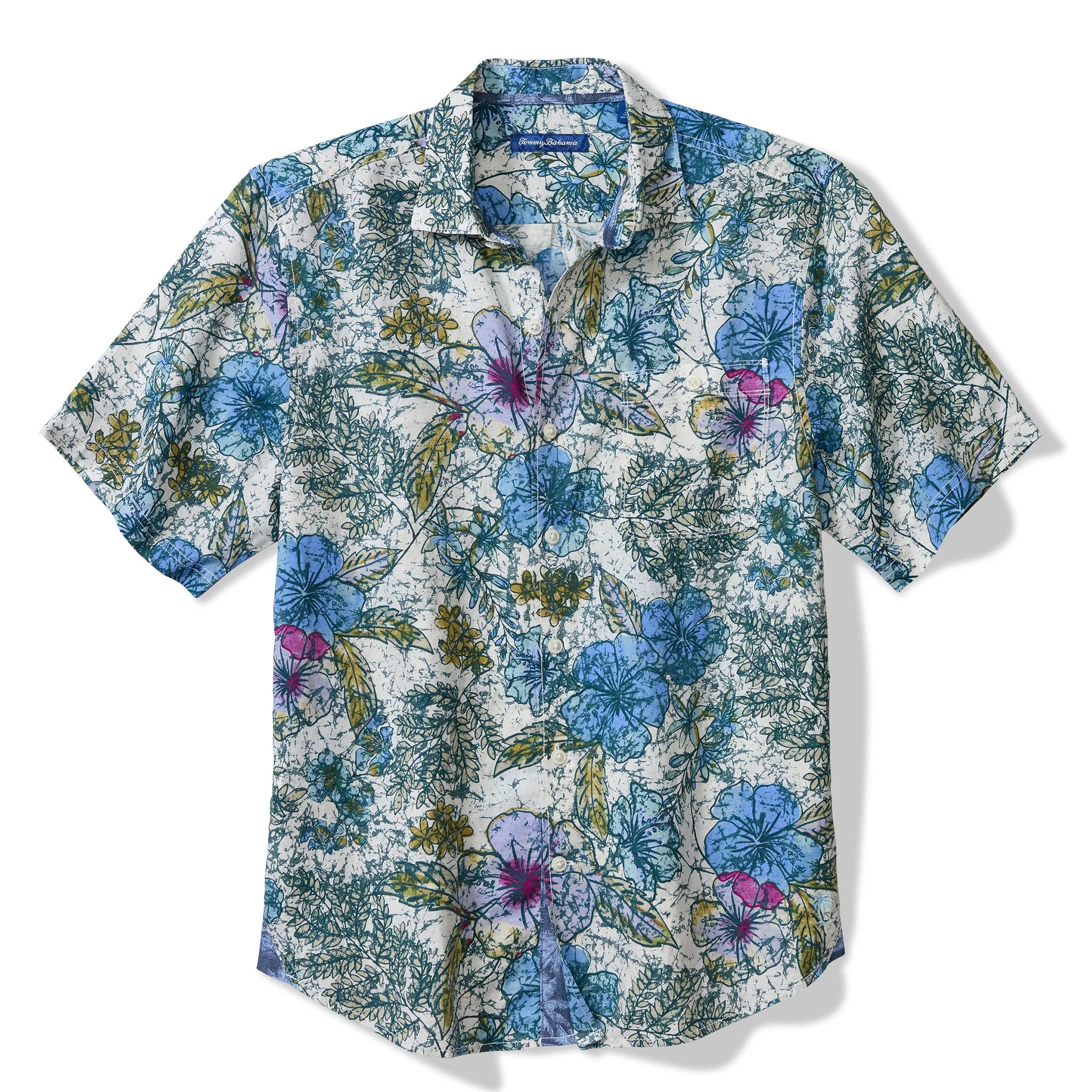Sand Linen Al Fresco Blooms Camp Shirt (ST327631)