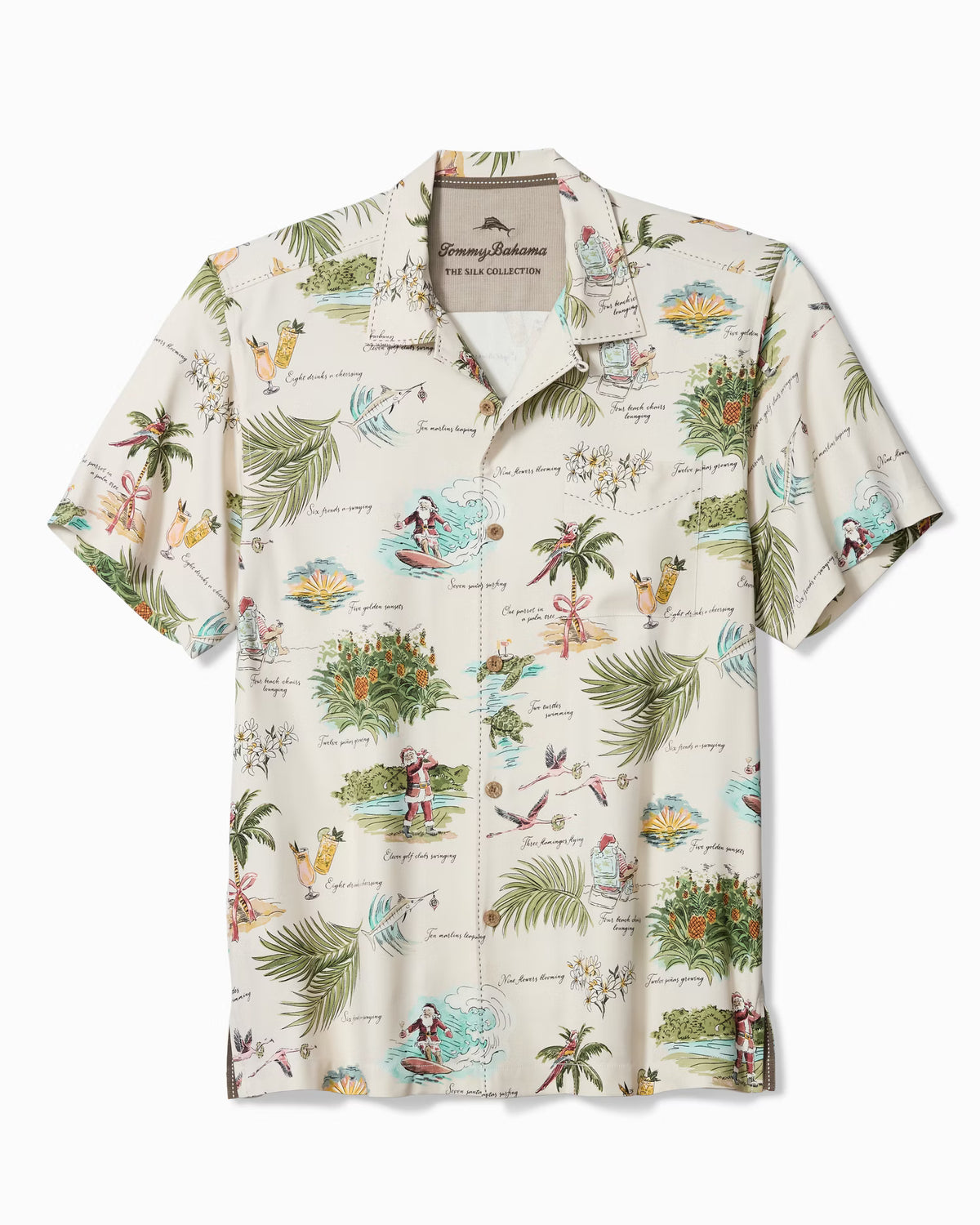 Sleigh the Waves Silk Camp Shirt (ST327927)