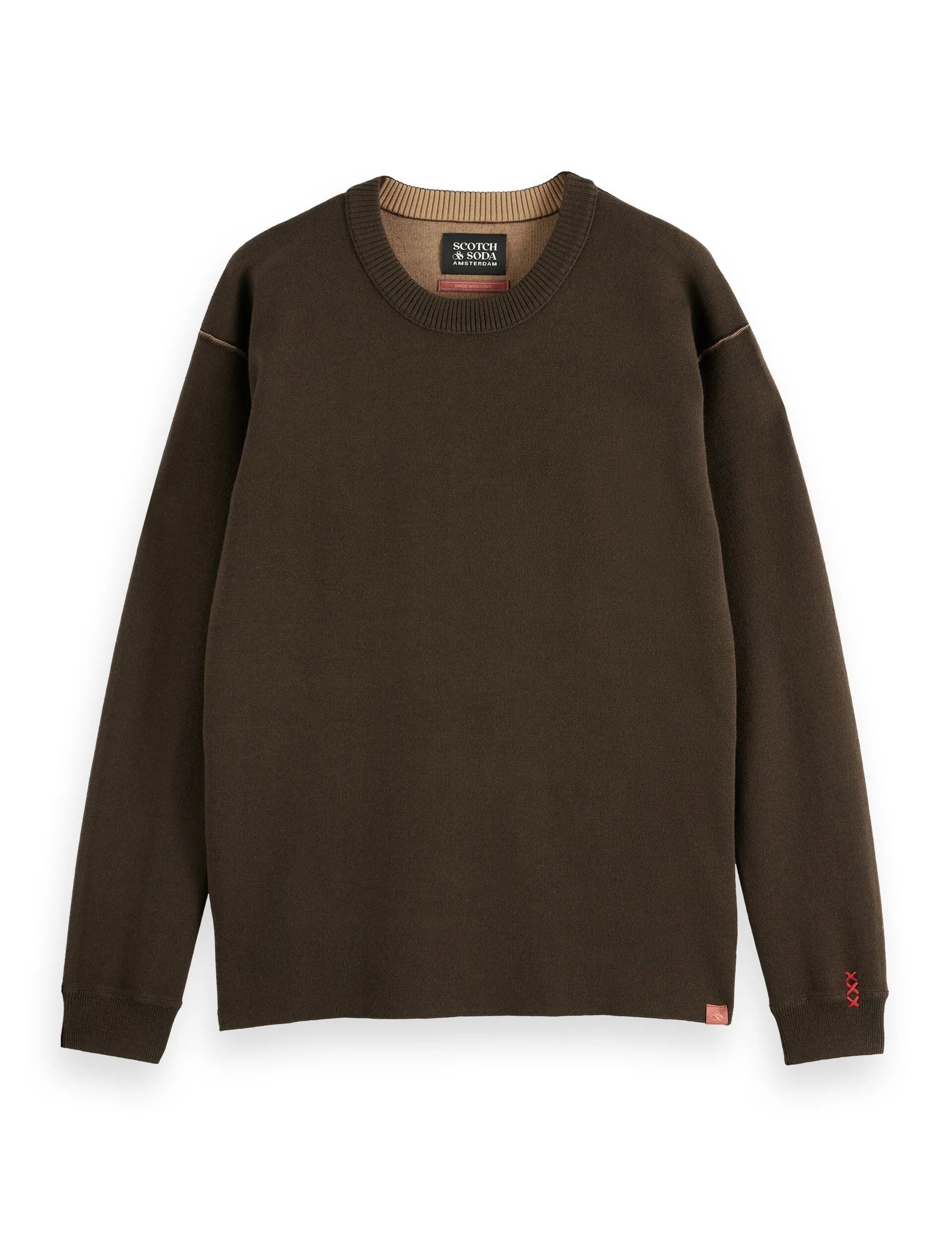 Merino Double Face Drop Shoulder Crewneck (181339)