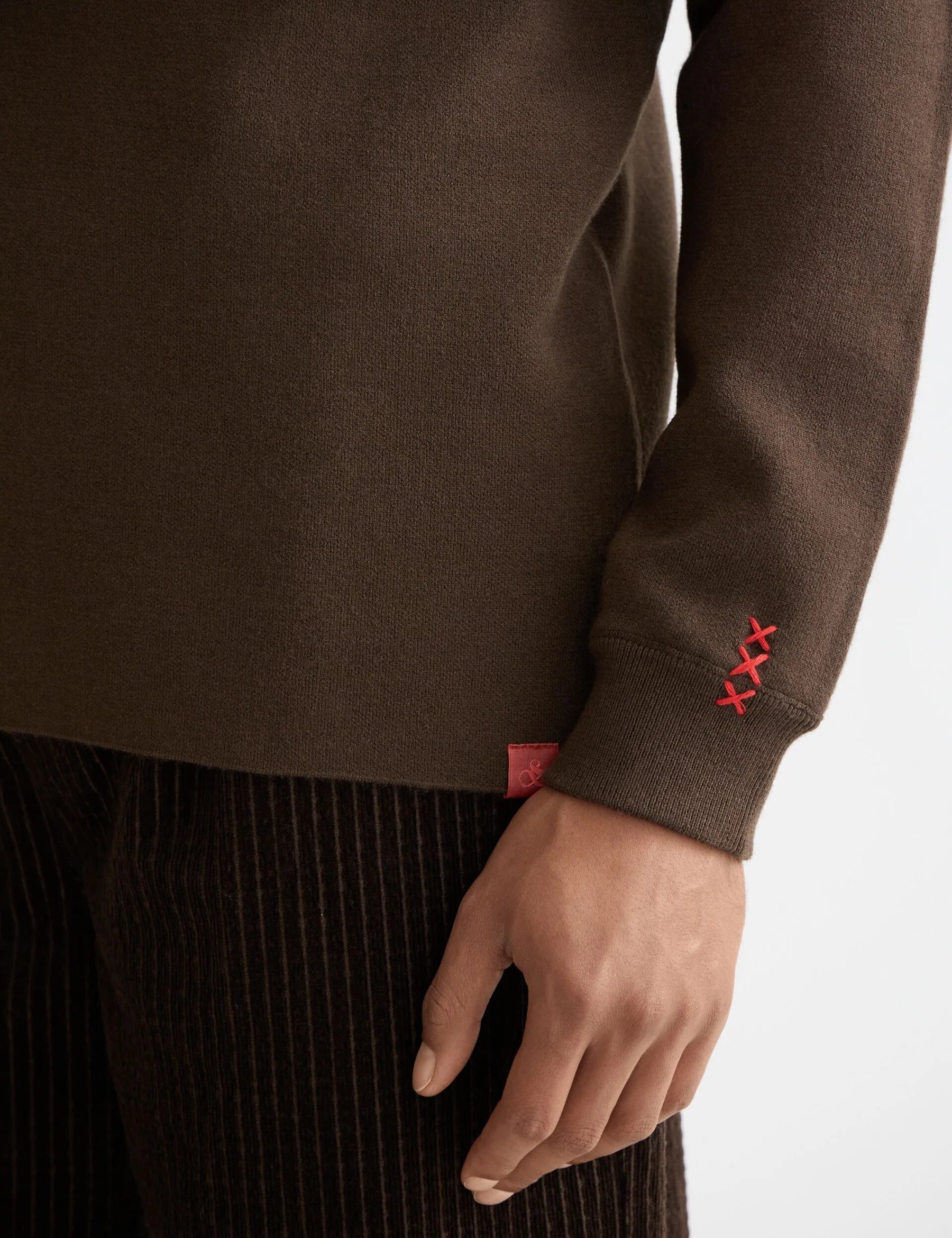 Merino Double Face Drop Shoulder Crewneck (181339)