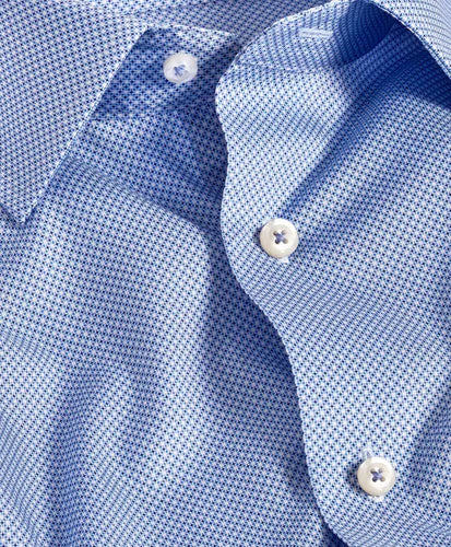 Sky Micro Geometric Print Dress Shirt (TBSP11009454)
