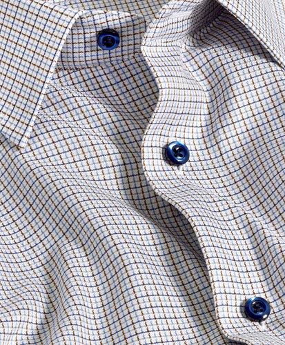 Blue & Chocolate Textured Dobby Dress Shirt (TBSP11802427)