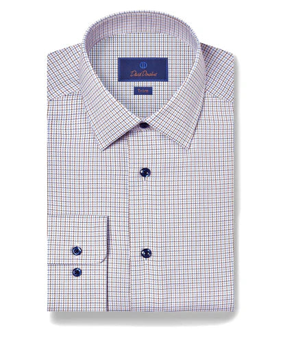 Blue & Chocolate Textured Dobby Dress Shirt (TBSP11802427)