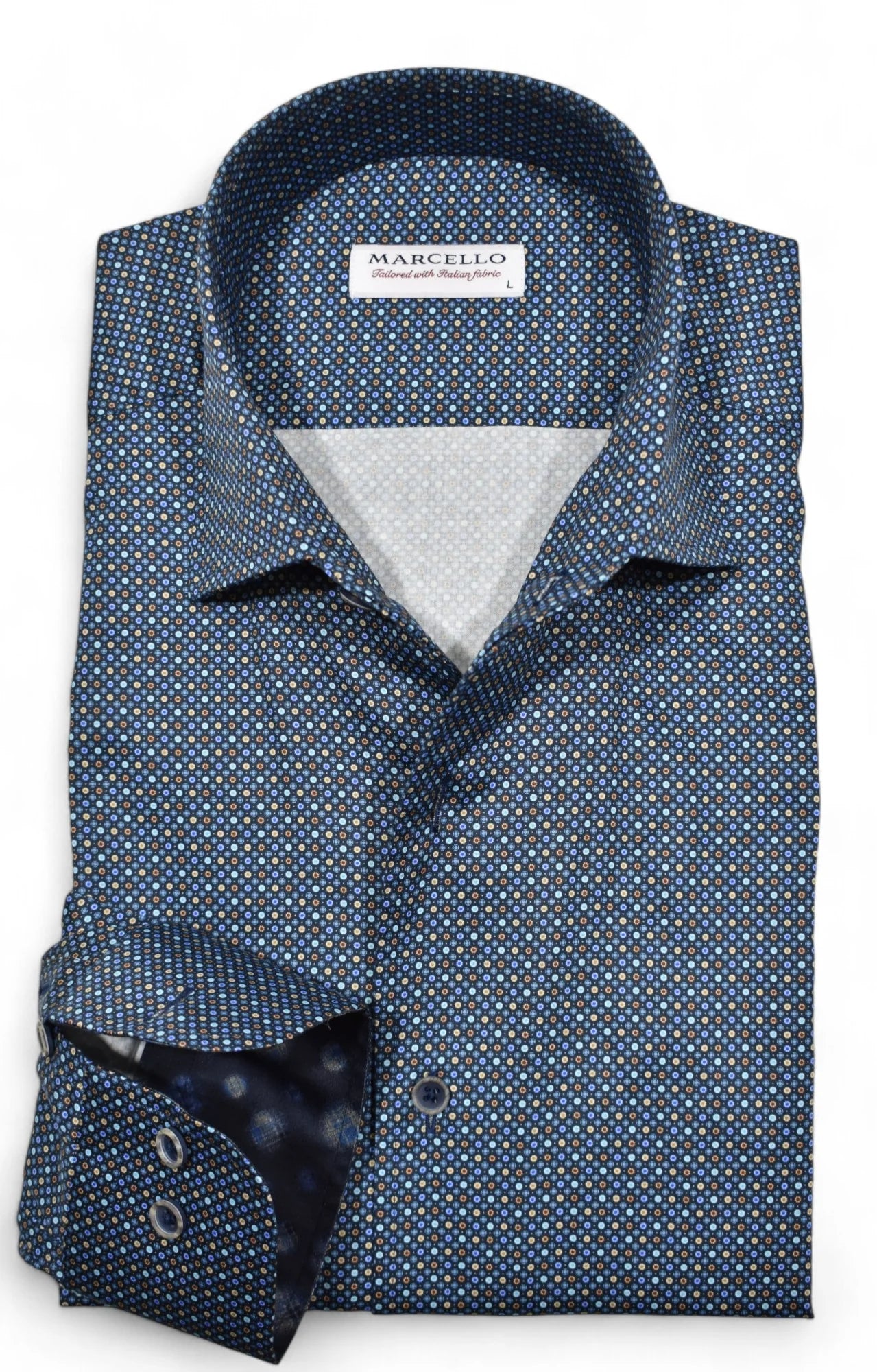 Ringley Indigo Roll Collar Shirt (W089R)