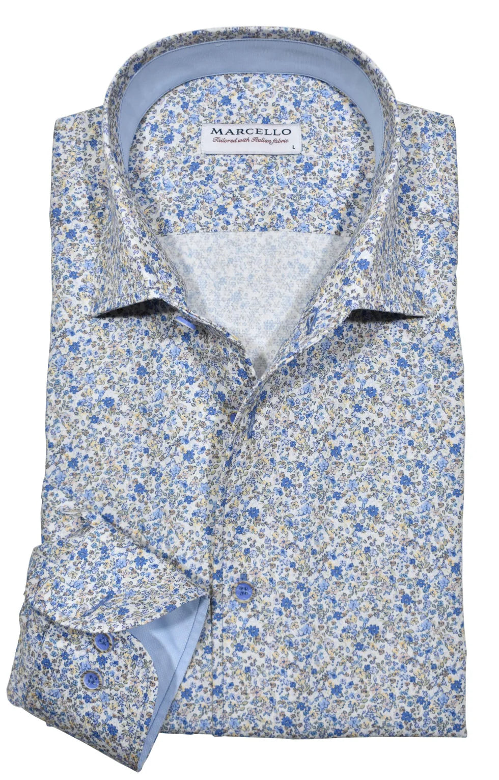Tuscan Floral Roll Collar Shirt (W970R)