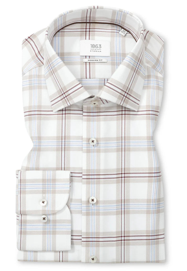 Premium Plaid Twill Modern Fit Dress Shirt
