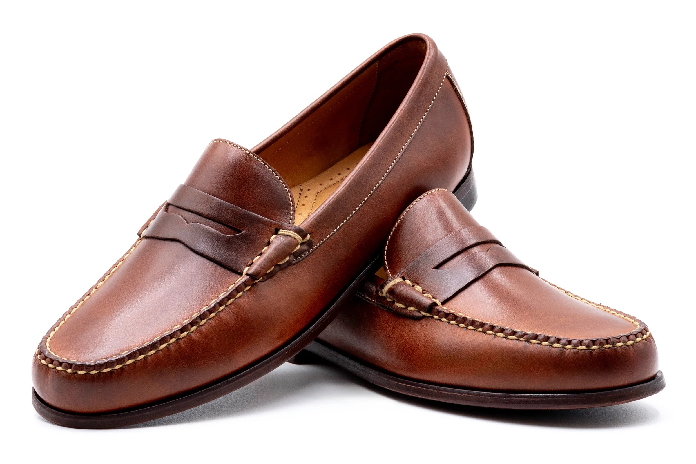 Old Row Oiled Saddle Leather Penny Loafers (530935)