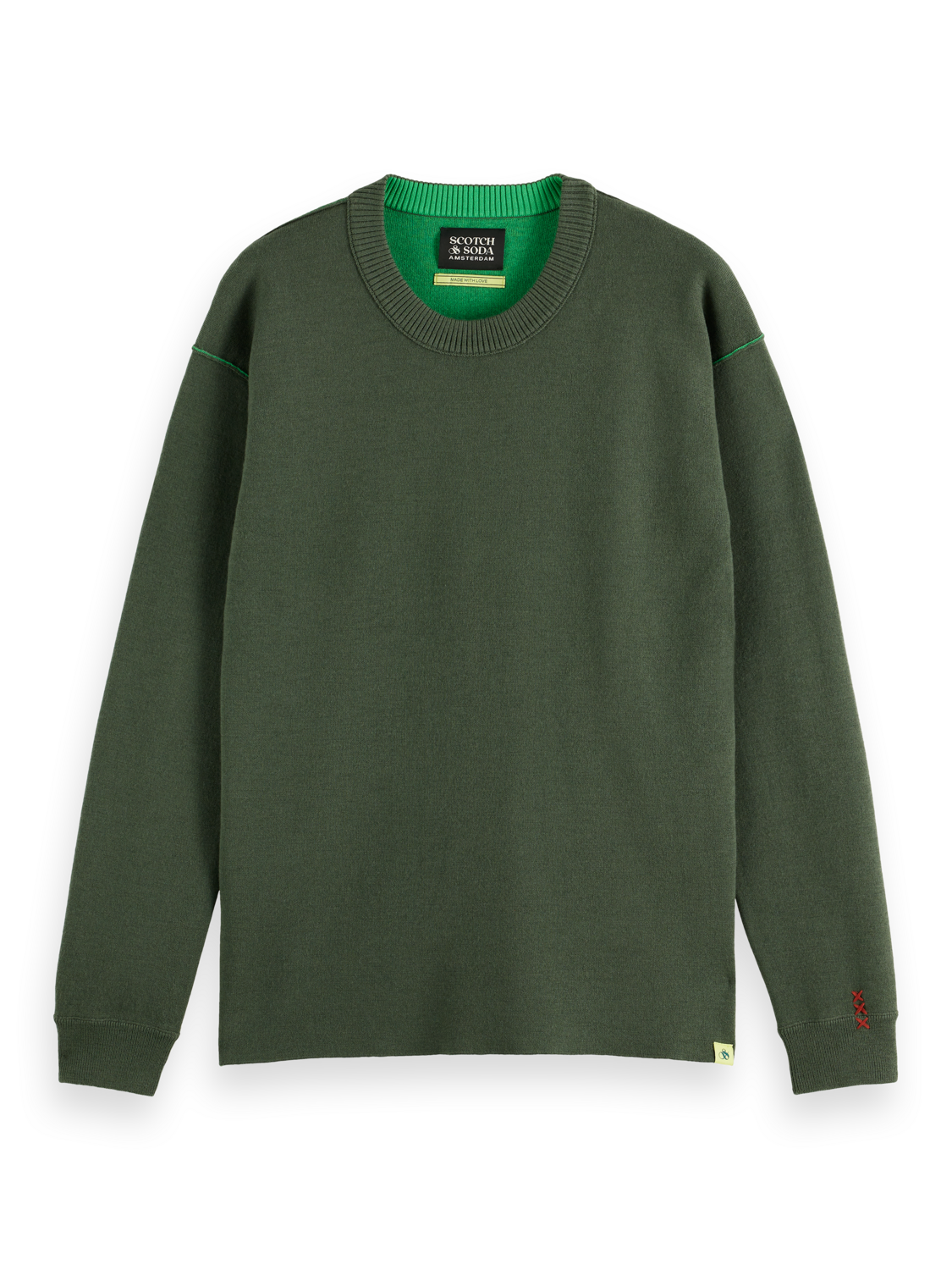 Merino Double Face Drop Shoulder Crewneck (181339)