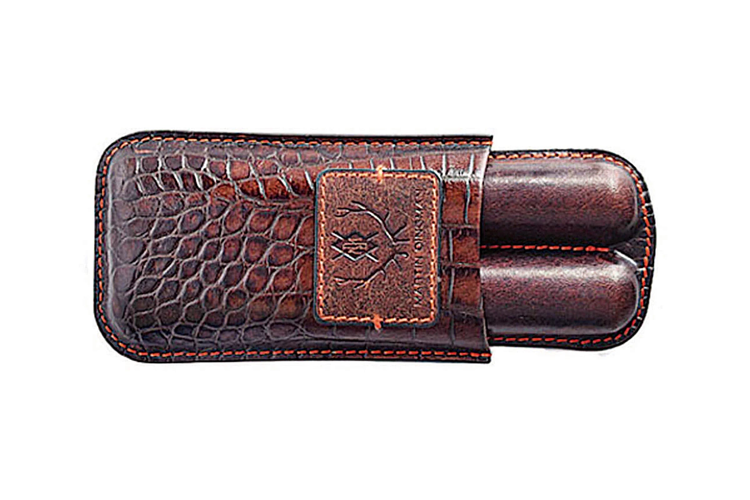Havana Alligator Grain Saddle Cigar Case