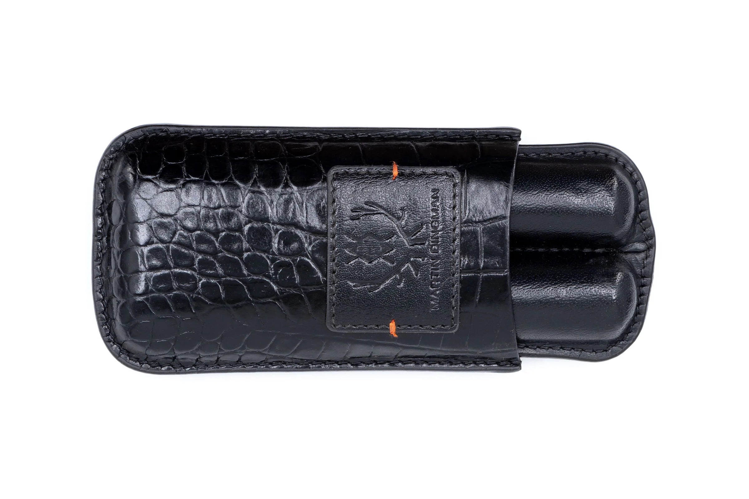 Havana Alligator Grain Saddle Cigar Case