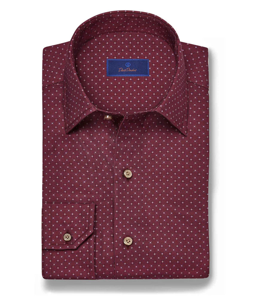 Merlot Micro Print Sport Shirt (CBSM11016615)