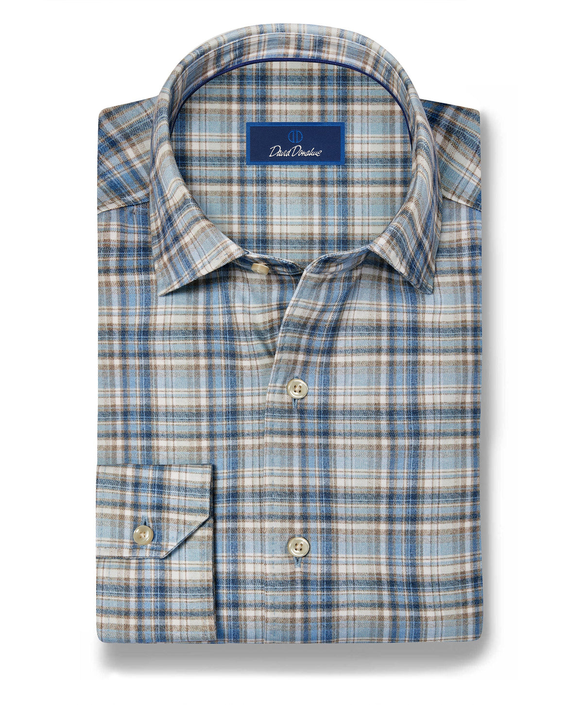 Dune & Blue Plaid Knit Sport Shirt (CMSK13830296)