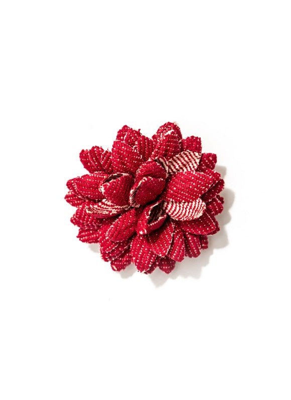 Red Denim Daisy Lapel Flower (DD-R1)