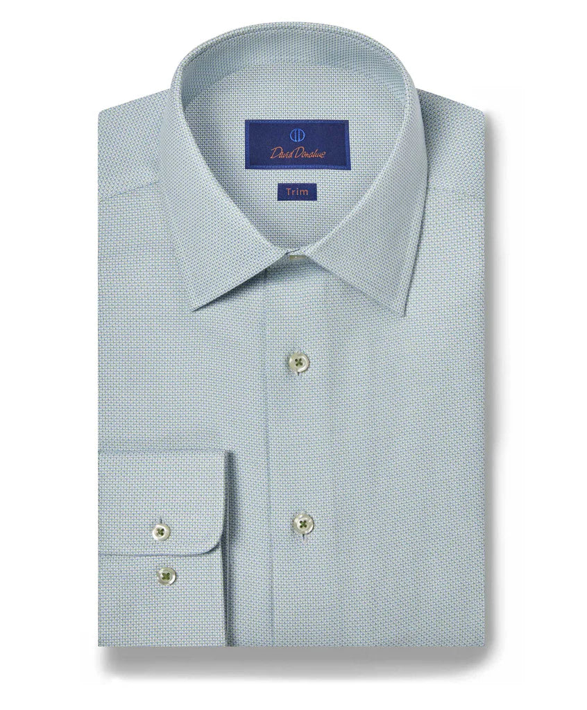 Grass & Blue Micro Dobby Dress Shirt (TBSP10009317)